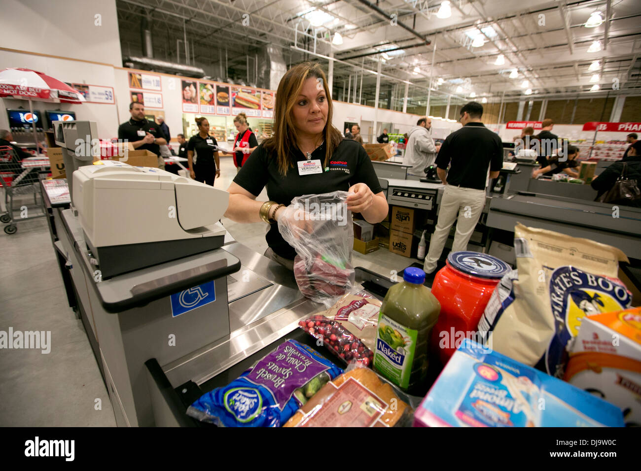 Checkout area of new COSTCO warehouse retail store in Cedar Park
