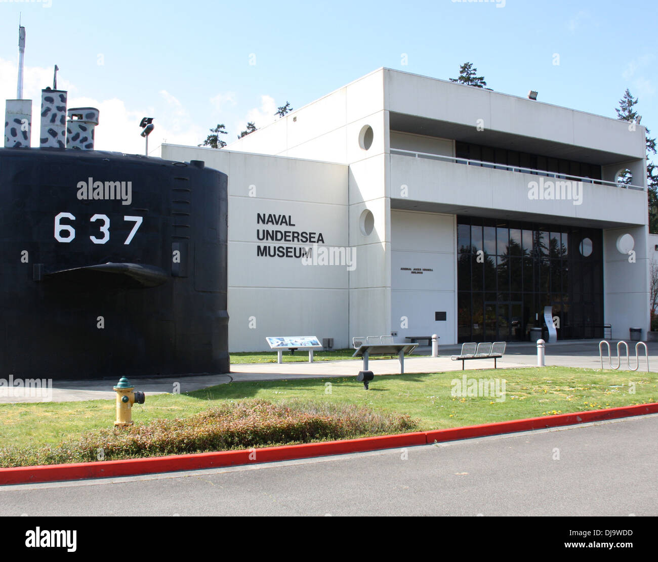 An undated photograph shows the Naval Undersea Museum. As an official U.S. Navy Museum its mission is to preserve, collect and interpret Naval undersea history, science and operations for the benefit of the U.S. Navy and the people of the United States. Stock Photo