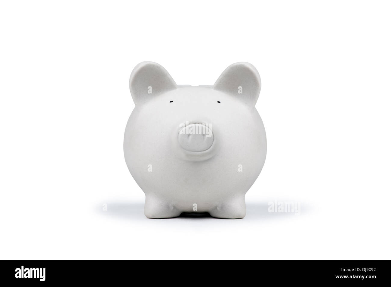 white pig money box isolated Stock Photo