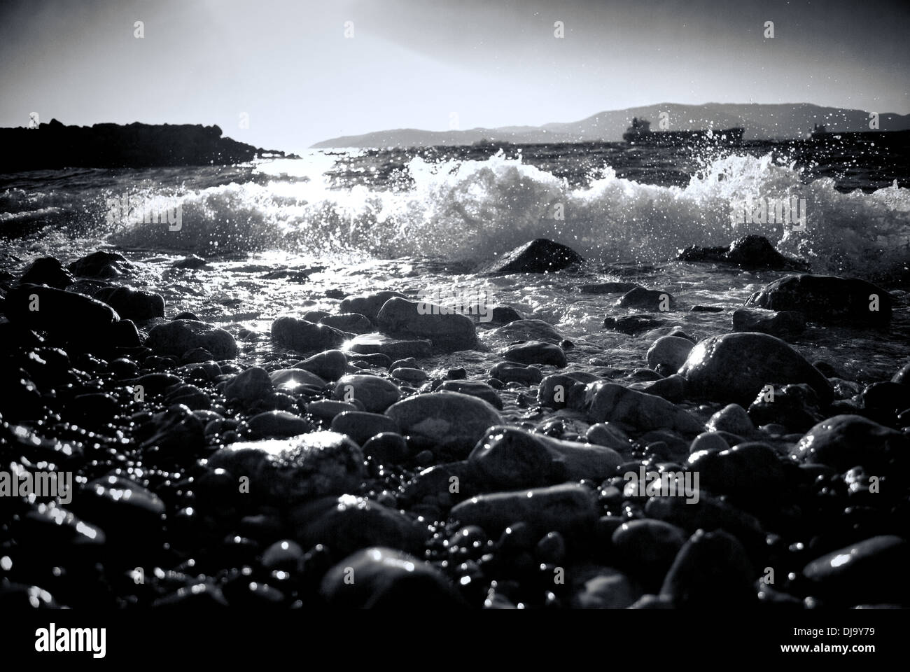 Rocks By Thes Ea Stock Photo Alamy