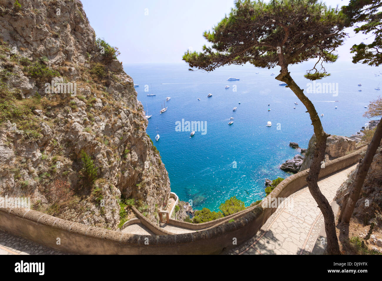 Amazing sea view from Capri mountains, Italy Stock Photo