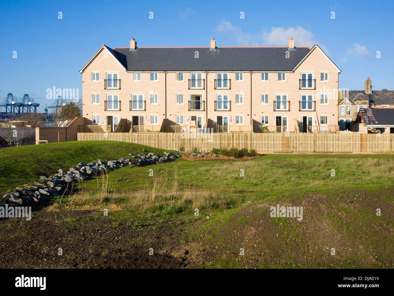 New housing development Martello Park on the coast Felixstowe, Suffolk