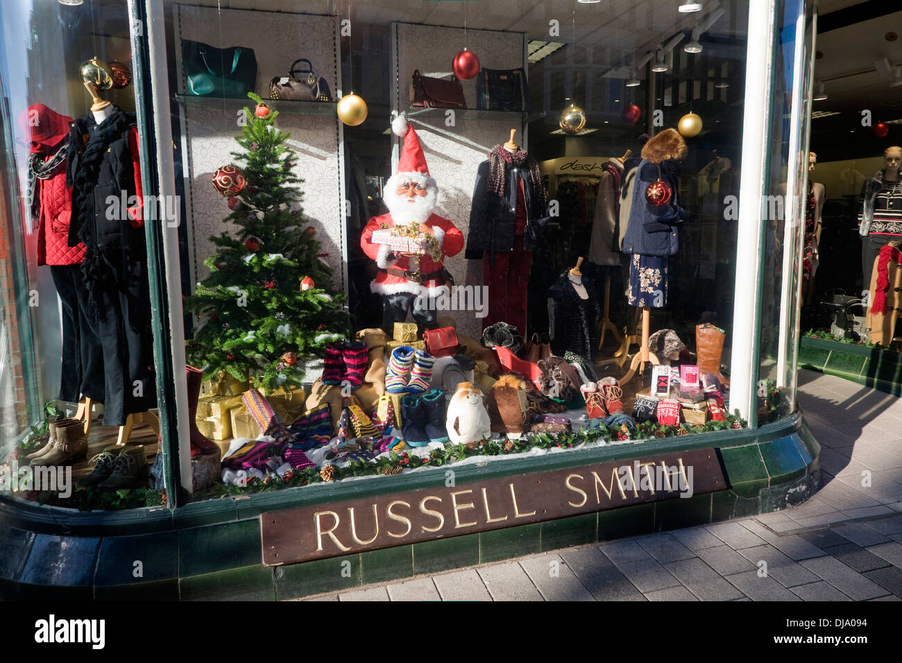 Father Christmas window display Russell Smith shop, Felixstowe, Suffolk ...