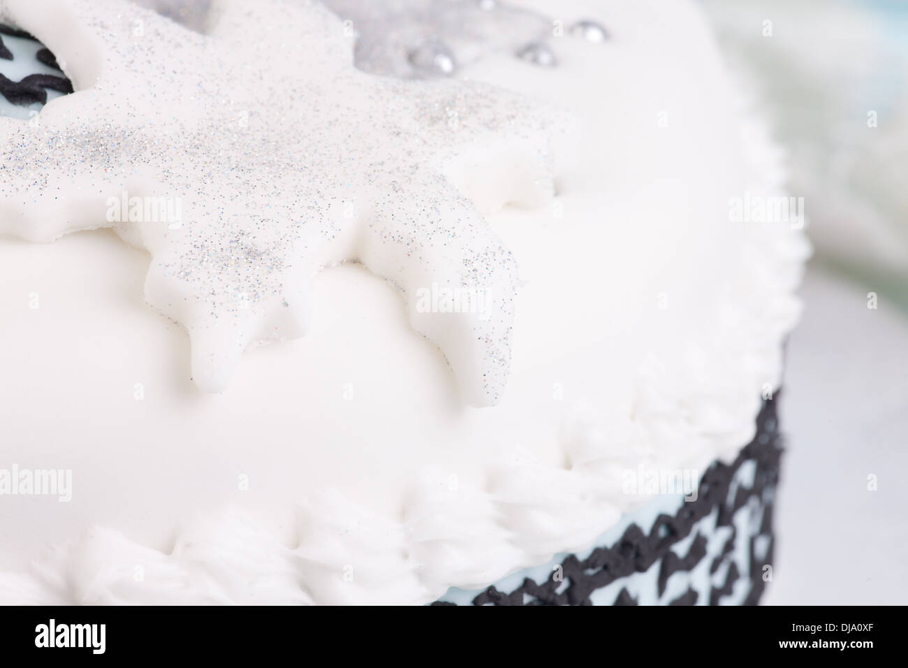 macro detail of Christmas cake Stock Photo