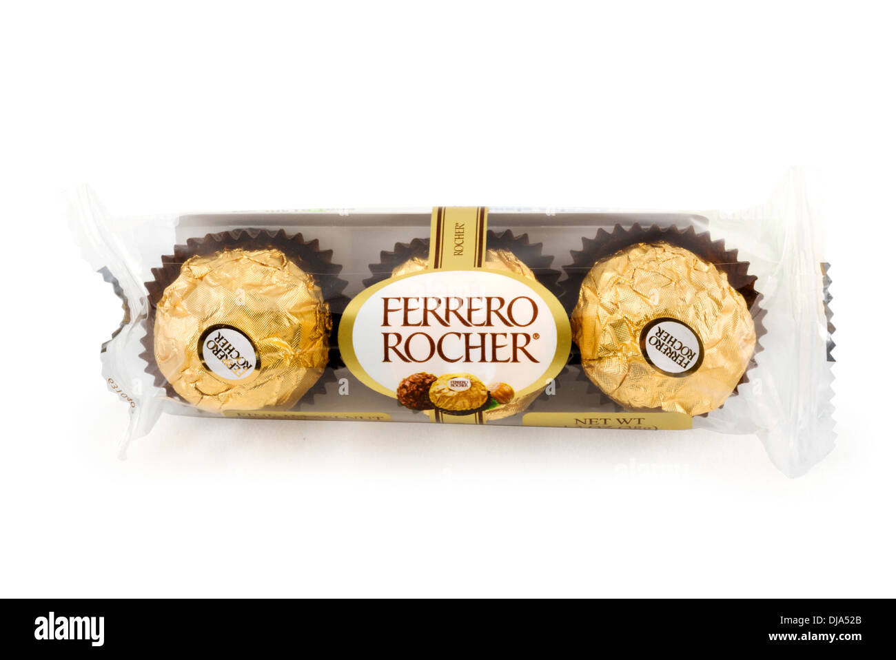 Small pack of Ferrero Rocher chocolates, USA Stock Photo