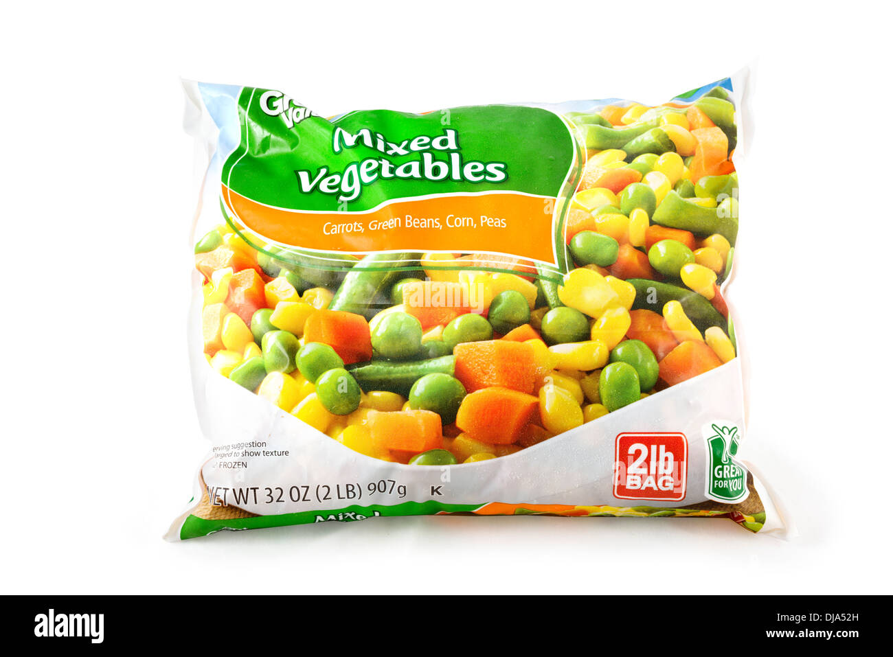 Pack of mixed frozen vegetables, USA Stock Photo