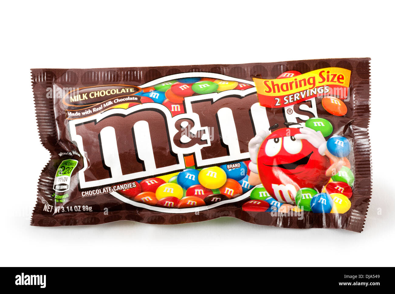 Packet of Milk Chocolate M&Ms, USA Stock Photo