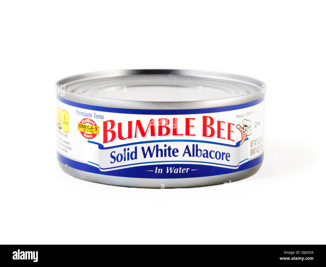 Tin of Bumble Bee Solid White Albacore Tuna, USA Stock Photo