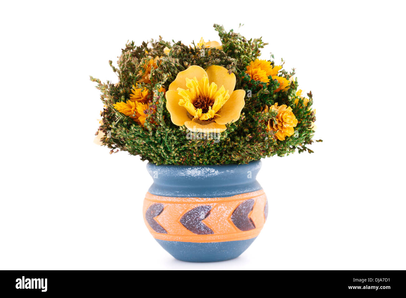 Flowers in vase isolated on white background Stock Photo - Alamy