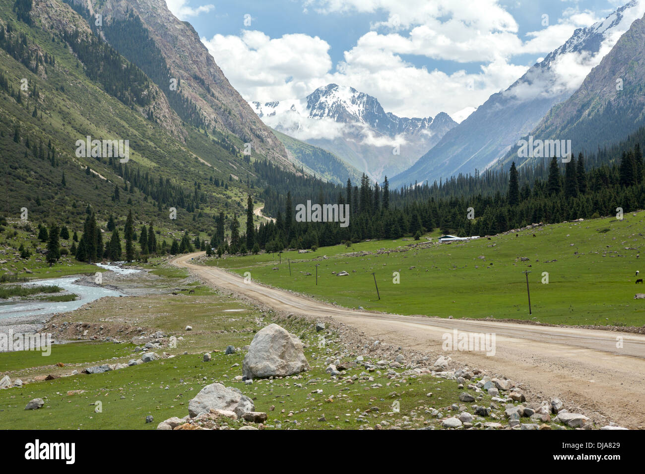 Barskoon Valley in Kirgizstan Stock Photo