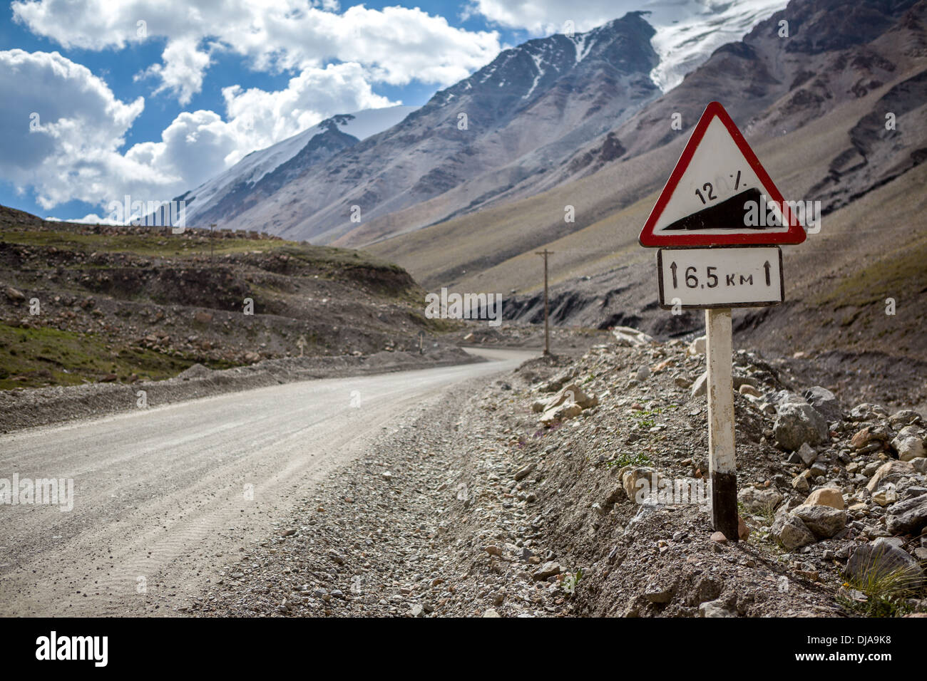 Gradient road sign Stock Photo - Alamy