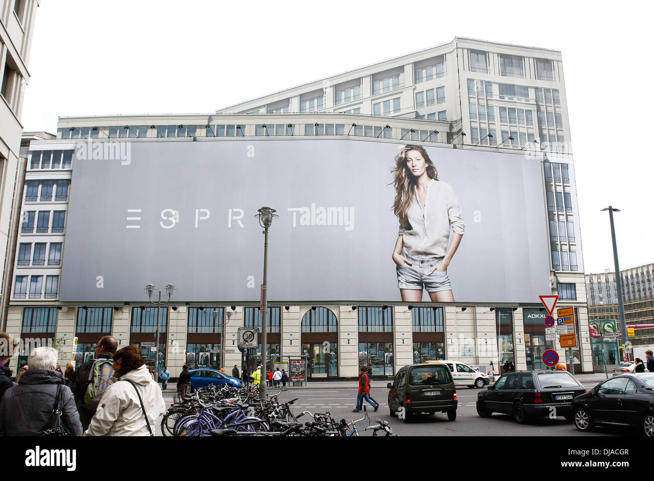 Gisele Buendchen is featured in an Esprit advertising campaign on a giant  billboard at Potsdamer Platz square in Mitte. Berlin, Germany - 02.04.2012  Stock Photo - Alamy