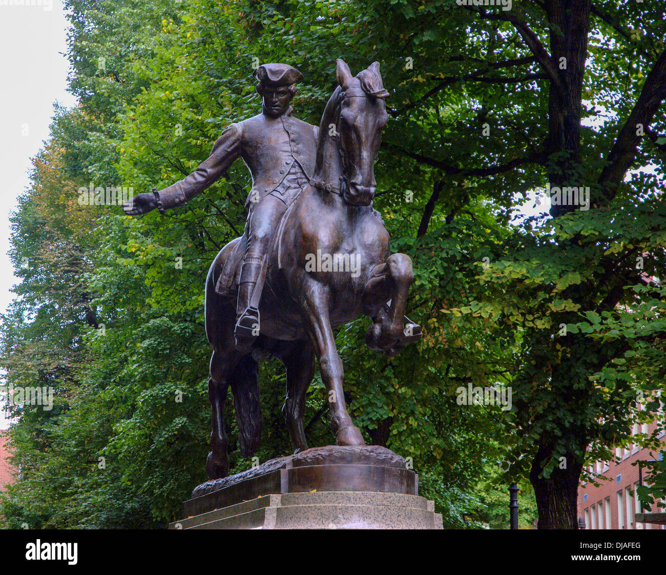The Paul Revere Statue Stock Photo
