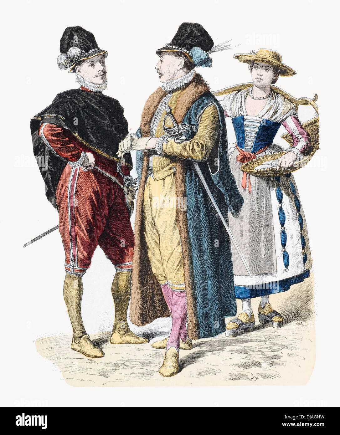 16th Century XVI Italian Students and Peasant woman of Padua 1583 Stock  Photo - Alamy, image size:1086x1390