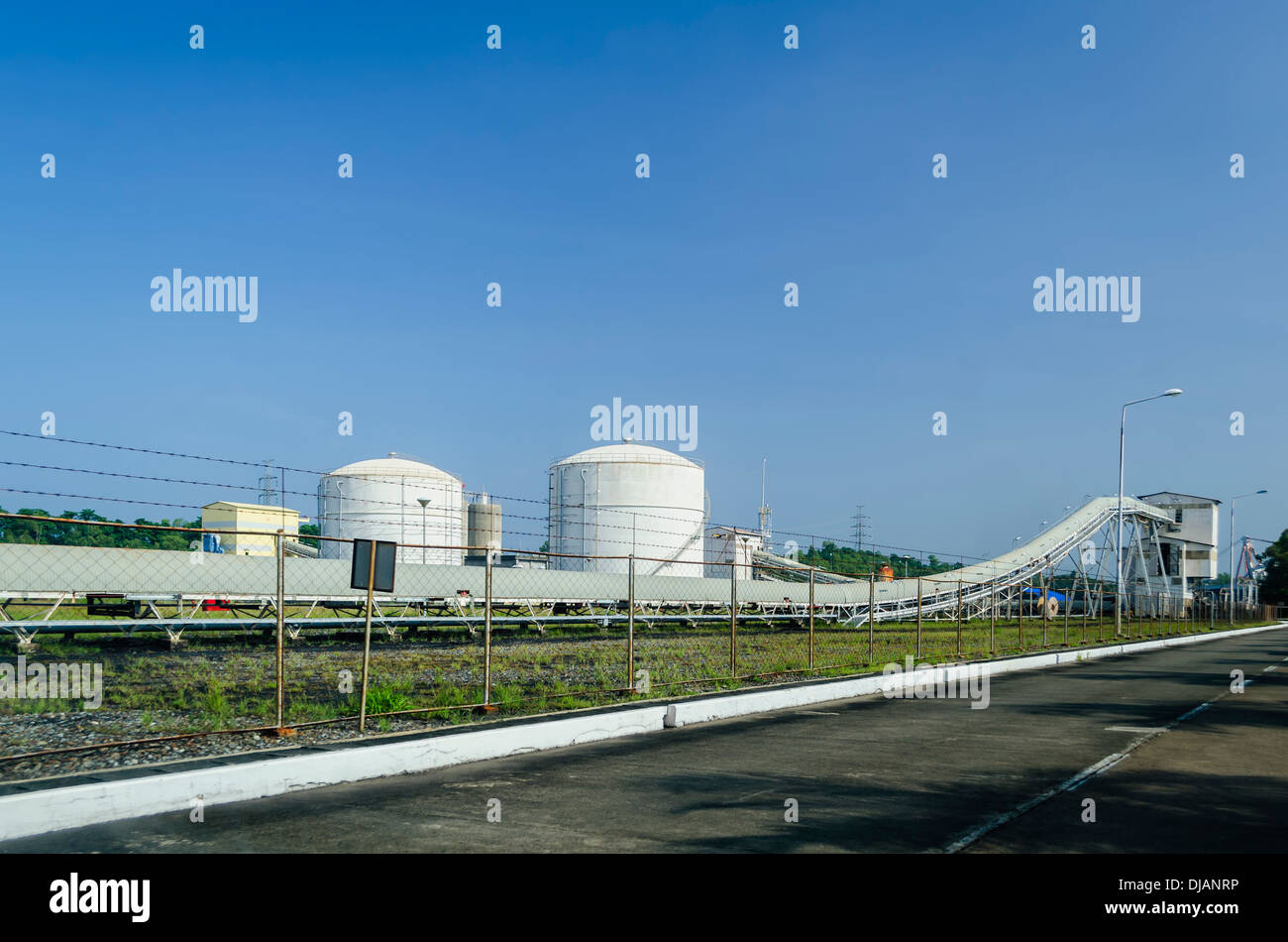 Coal conveyor belt inside power plant Stock Photo Alamy