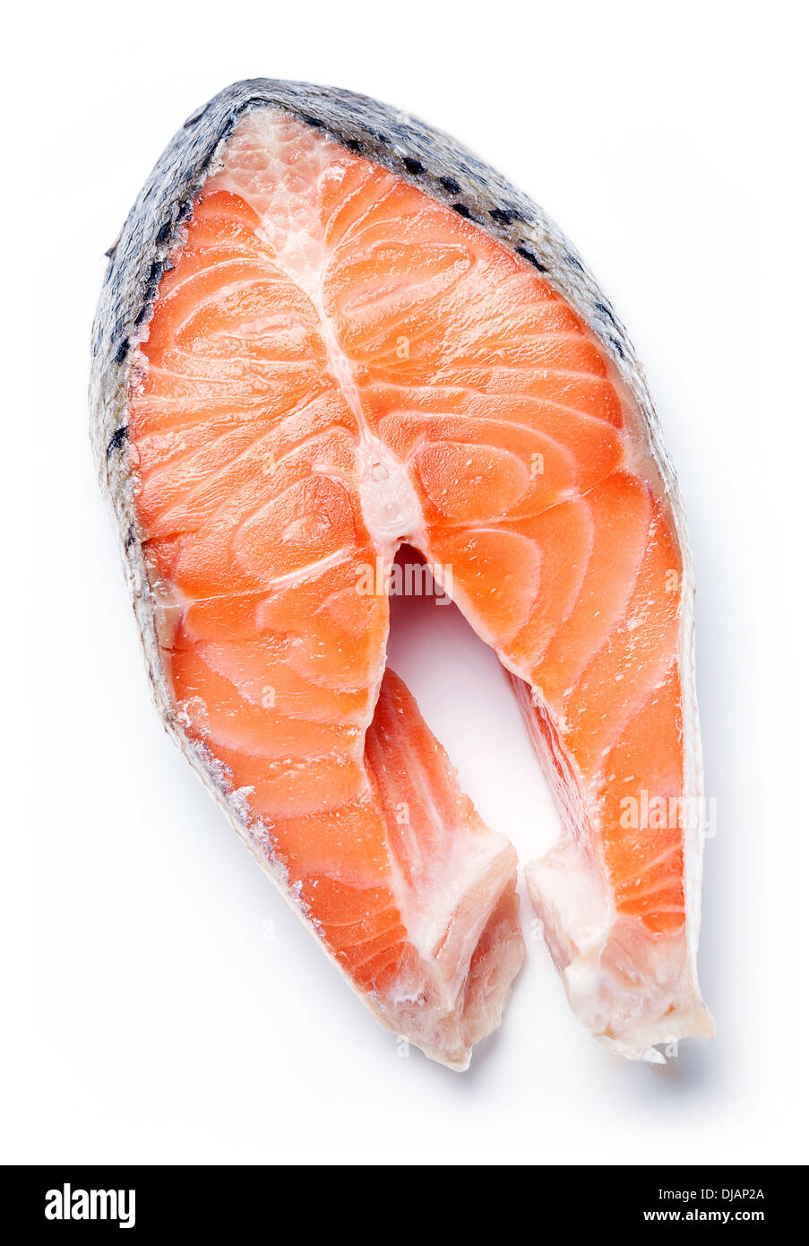 Norwegian salmon red fish on white background Stock Photo
