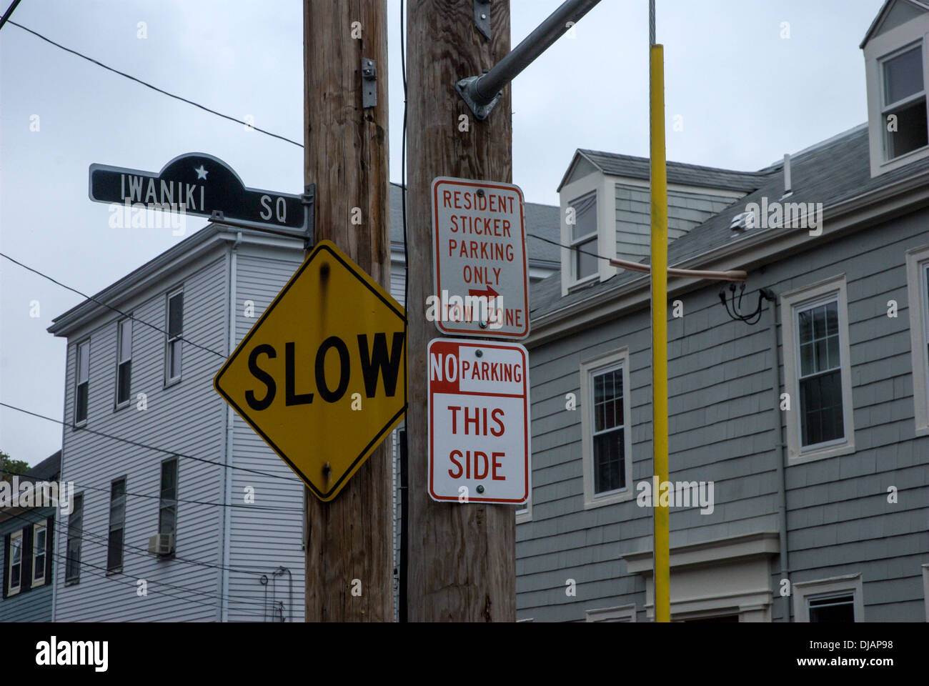 Slow sign on street hi-res stock photography and images - Alamy
