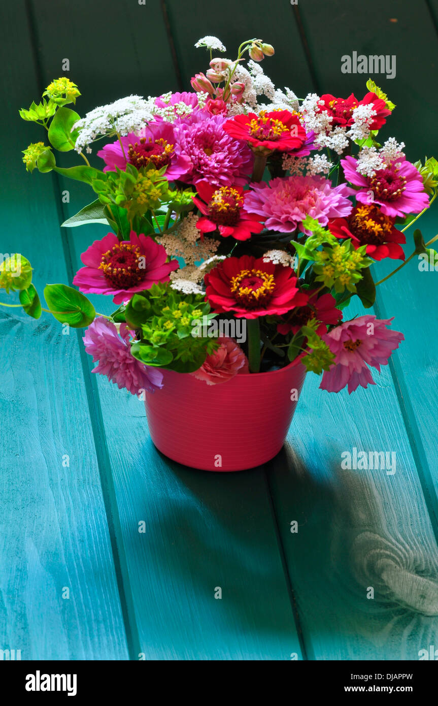 A pretty cut flower display UK Stock Photo Alamy