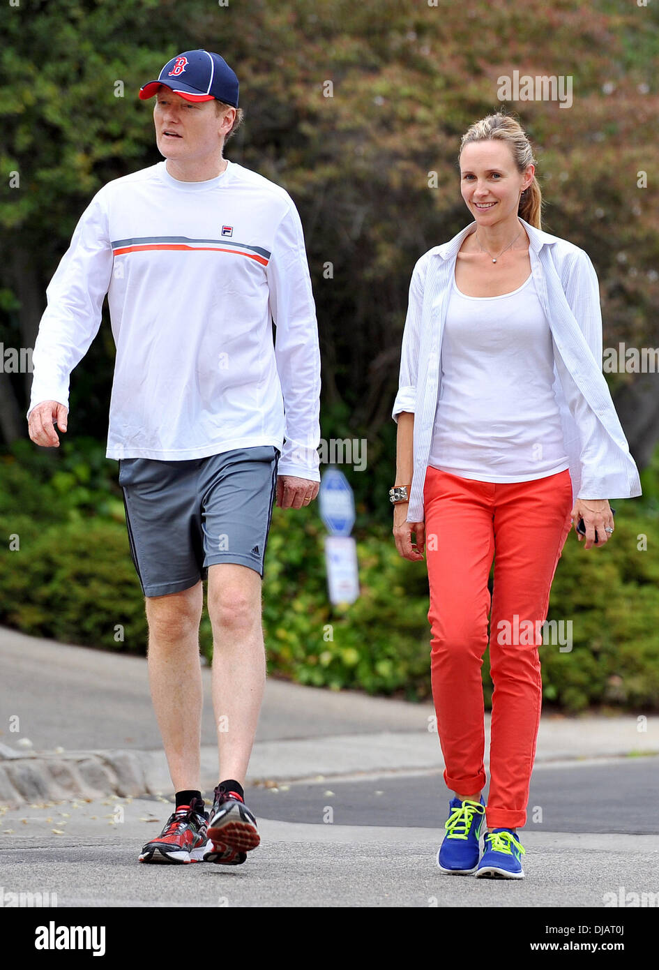 Conan O'Brien and Liza O'Brien Conan O'Brien, sporting a Boston Red Sox ...