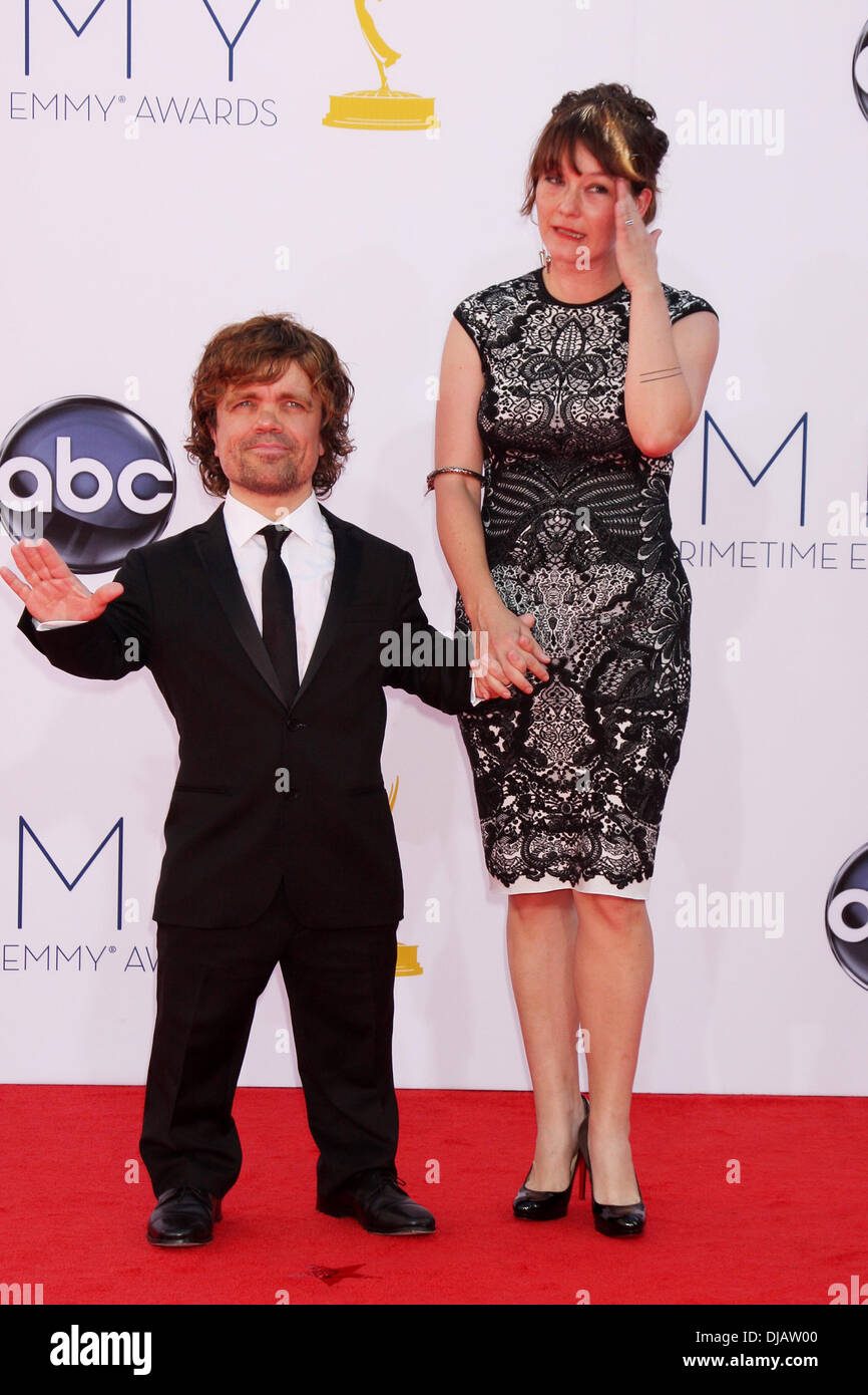 Peter Dinklage, Erica Schmidt 64th Annual Primetime Emmy Awards, held at Nokia Theatre L.A. Live - Arrivals Los Angeles, California - 23.09.12 Stock Photo