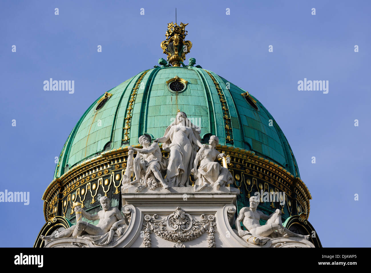 Dome of St. Michael's Wing, Hofburg Palace, Vienna, Austria Stock Photo