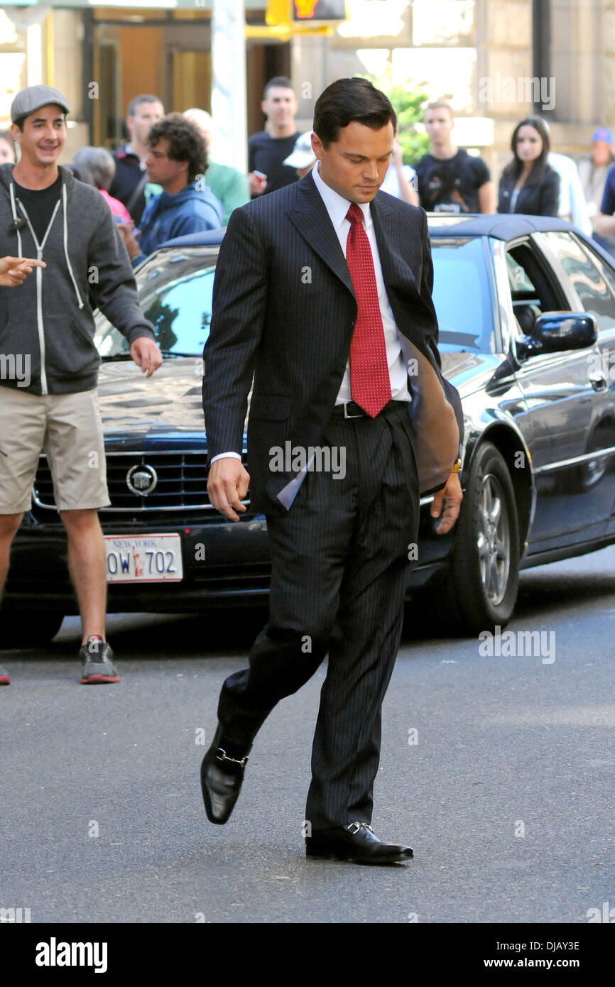 Leonardo DiCaprio filming scenes for 'The Wolf of Wall Street' in Manhattan New York City, USA - 25.09.12 Stock Photo