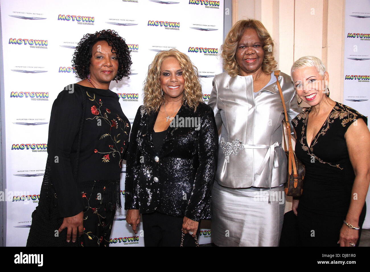 Brenda Boyce, Claudette Robinson, Janie Bradford and Pamela Pruitt The Launch of ‘Motown: The Musical’, held at the Nederlander Theatre – Arrivals. New York City, USA – 27.09.12 Stock Photo