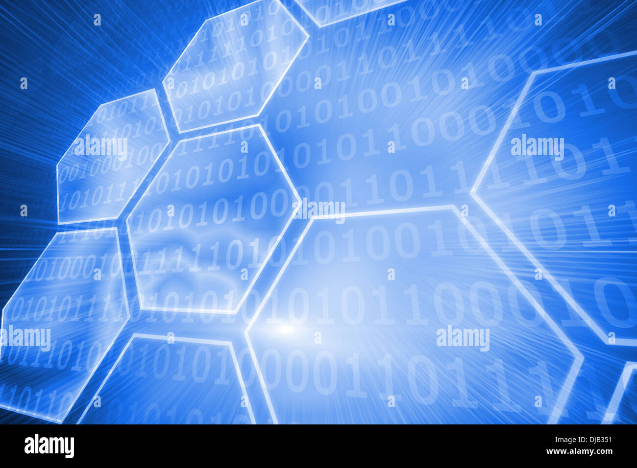 Blue glowing hexagon background hi-res stock photography and images - Alamy
