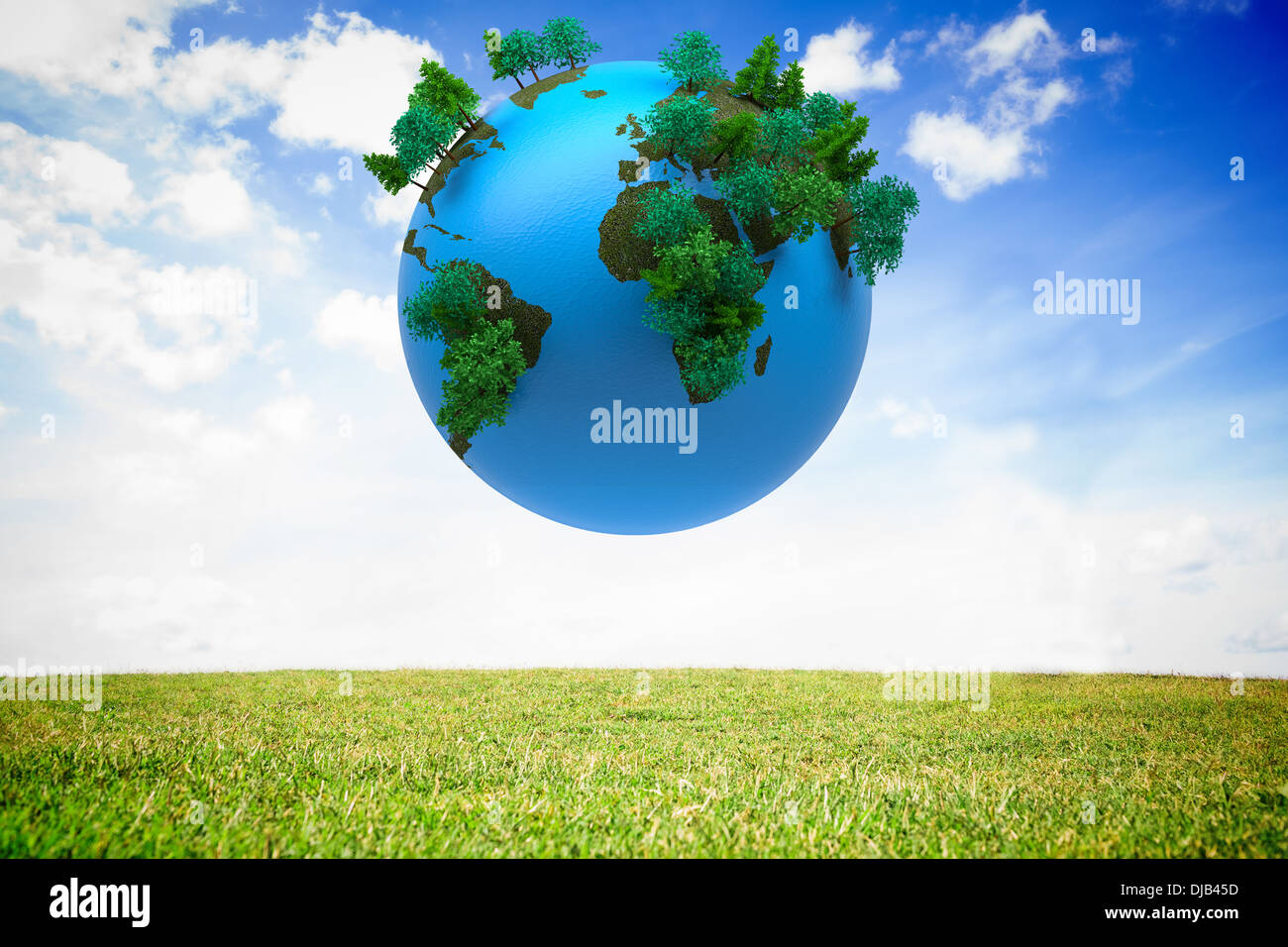 Digitally generated earth floating in air Stock Photo Alamy