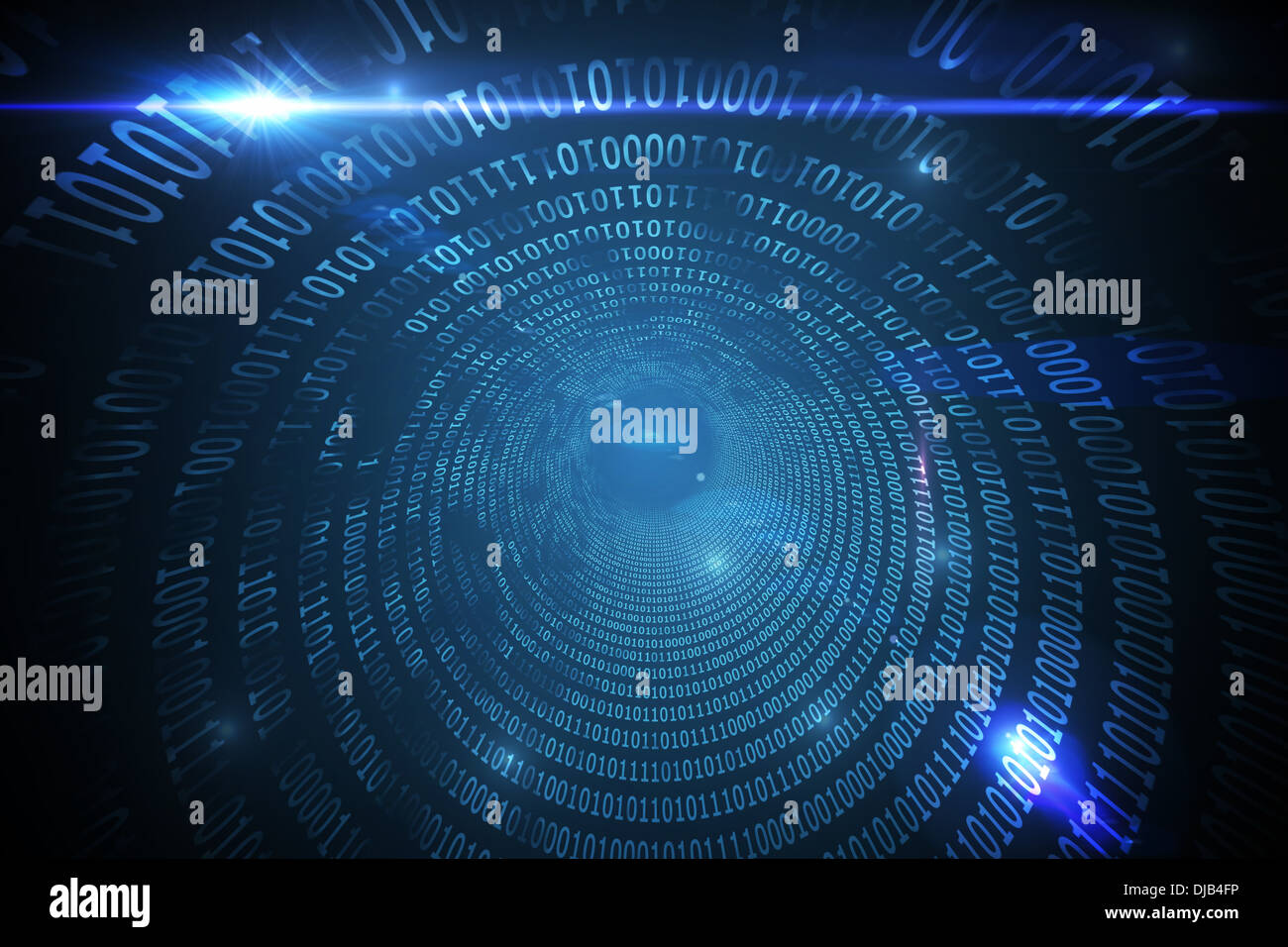 Spiral of shiny binary code Stock Photo