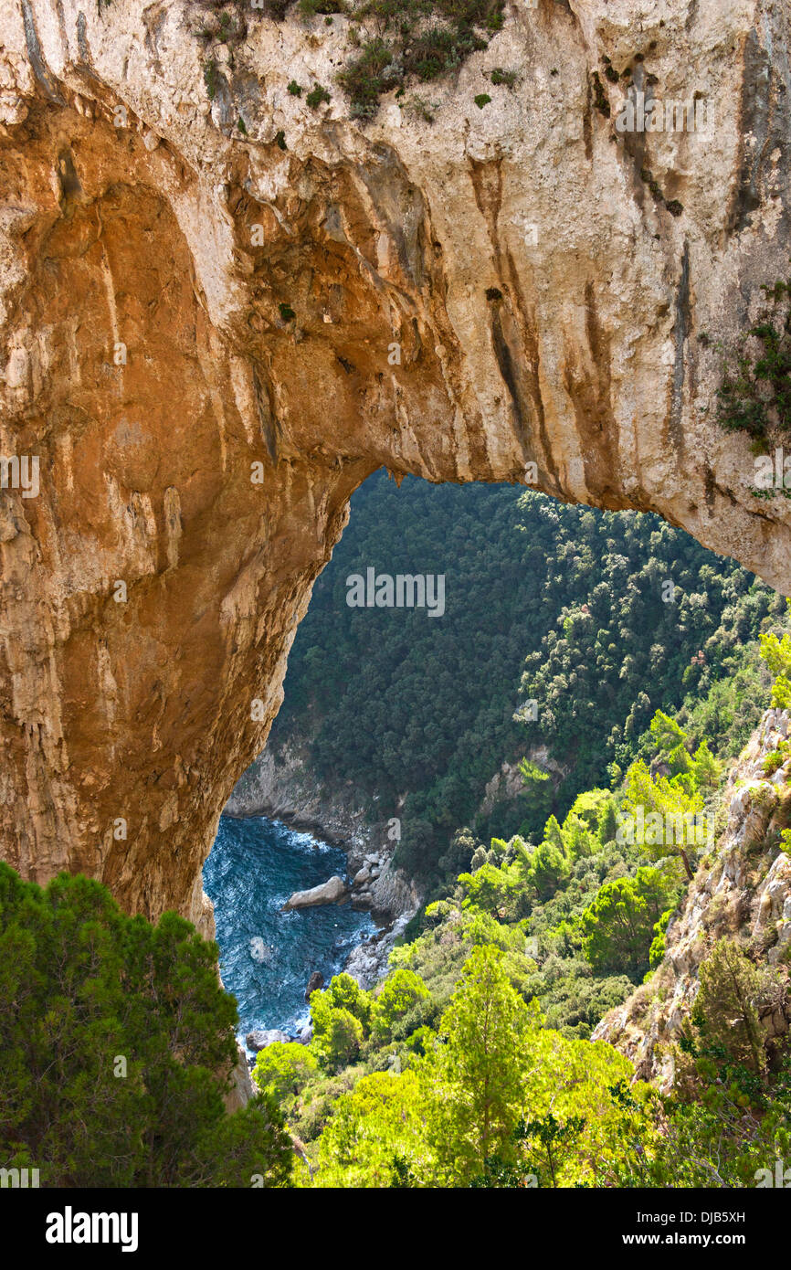 Arco Naturale ( natural arch ) rock formation, Capri, Campania,Italy
