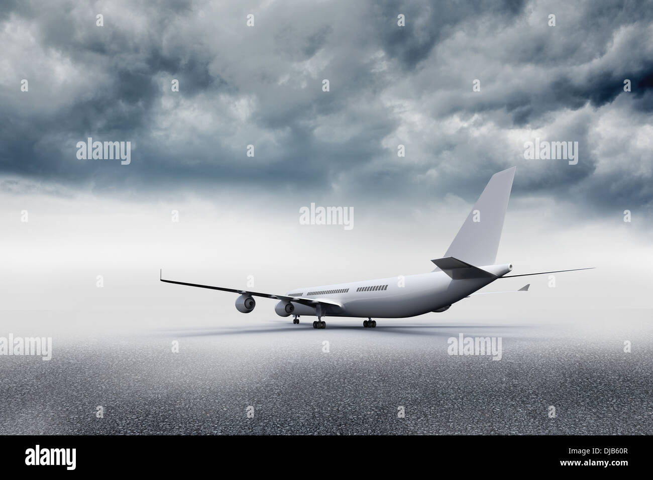 3D plane standing on the ground Stock Photo Alamy