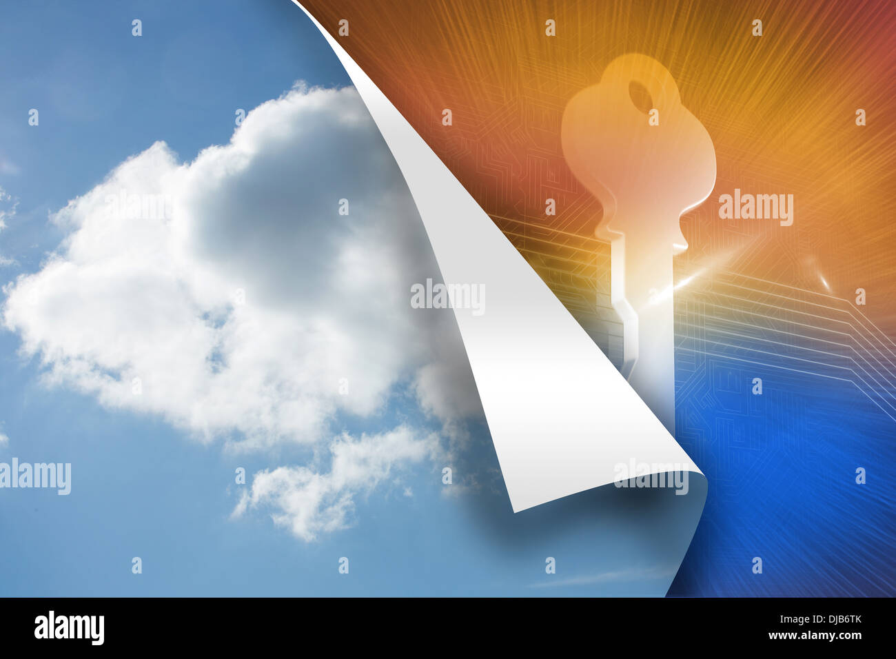 Sky background over bright key background Stock Photo