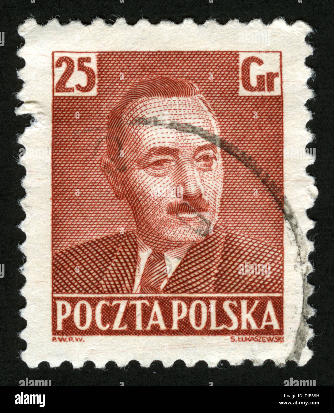 Poland, post mark, stamp, Boleslav Bierut, President of Poland (1947