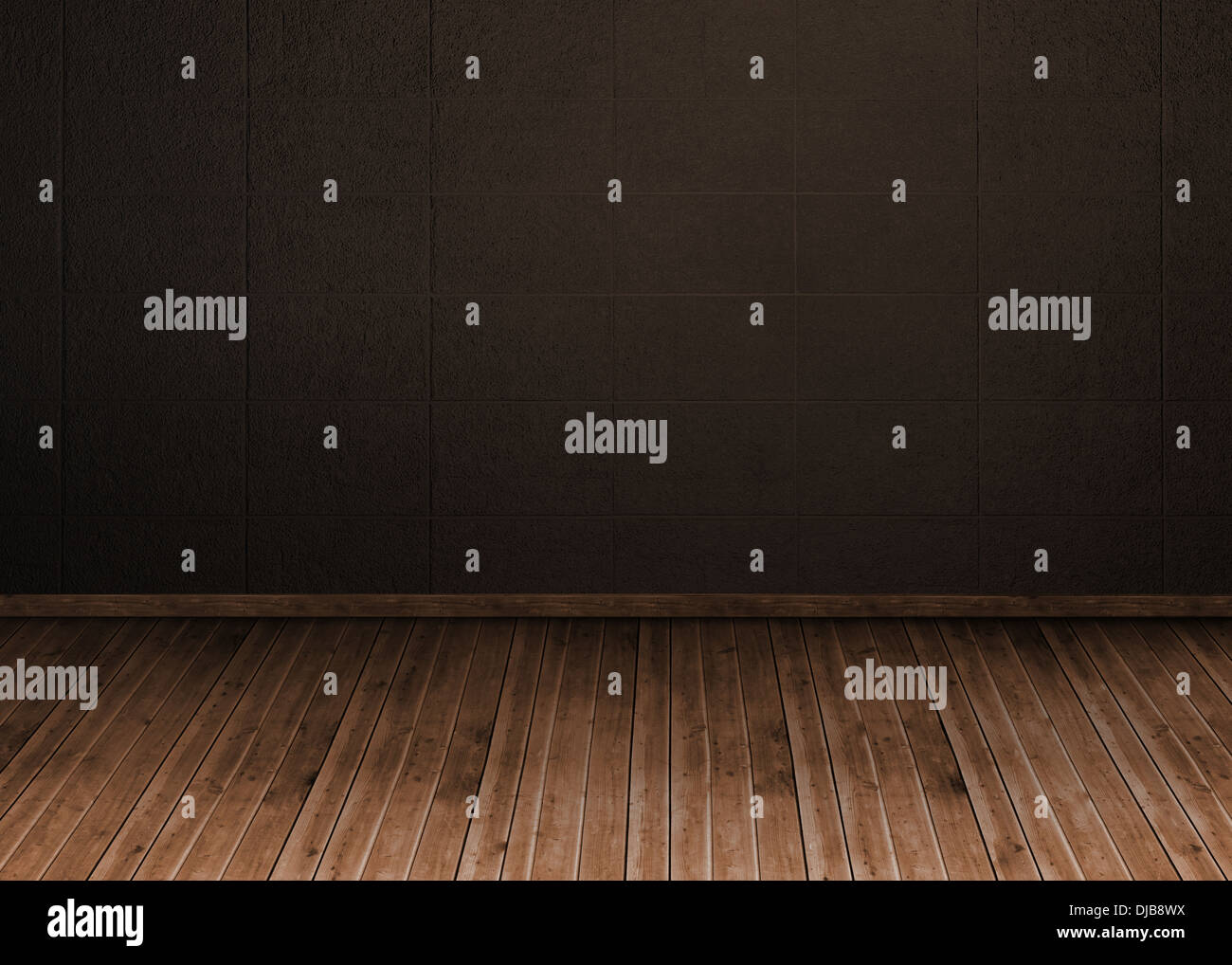 Dark room with floorboards Stock Photo Alamy