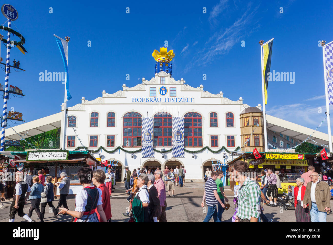 Germany Bavaria Munich Oktoberfest Hofbrauhaus Beer Tent Stock