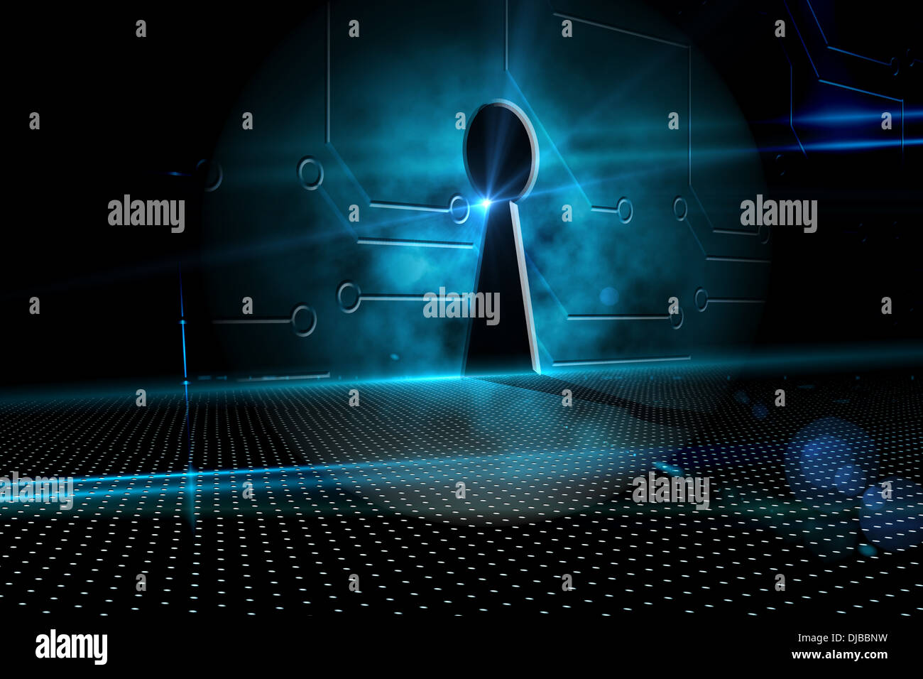 Keyhole on technological background Stock Photo - Alamy