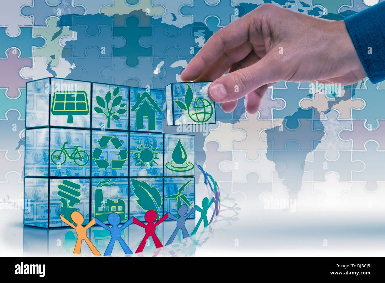 Block Game, Alternative Energy, Concept Stock Photo - Alamy