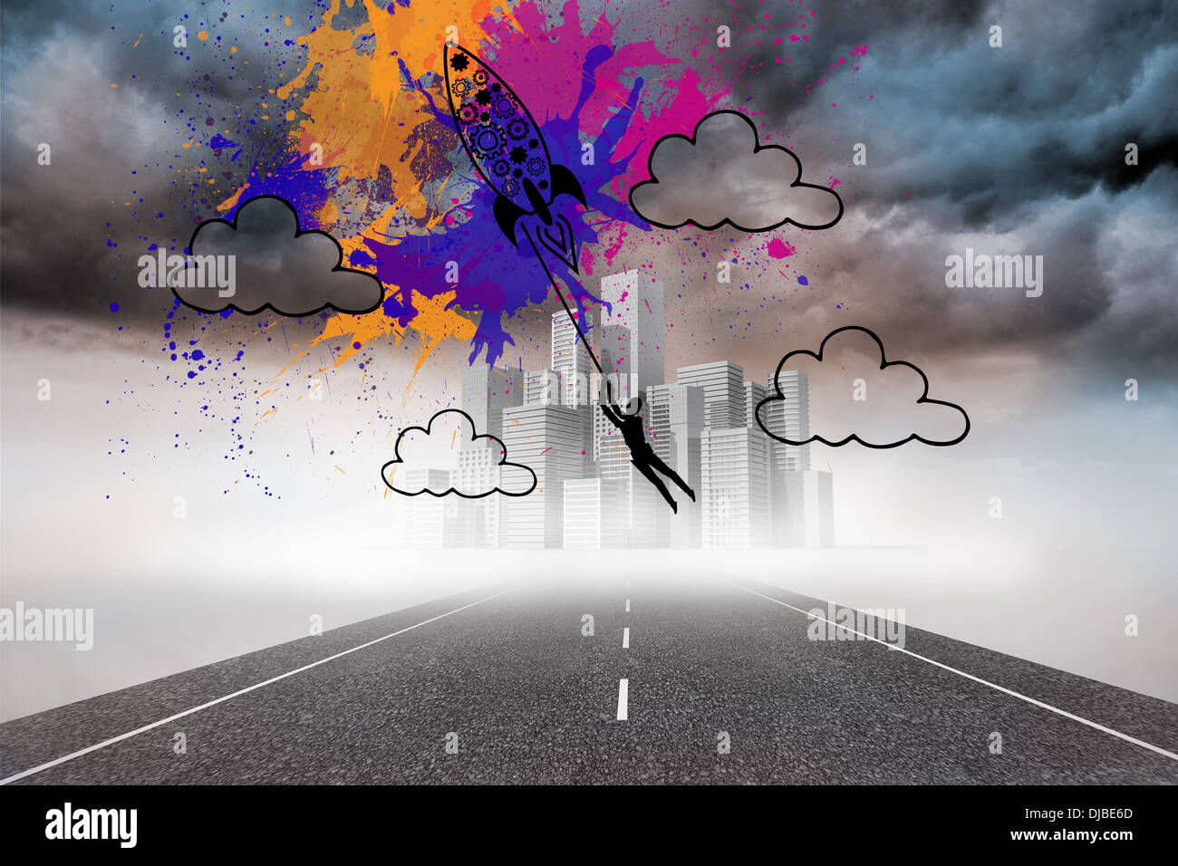 Digital over cityscape hi-res stock photography and images - Alamy