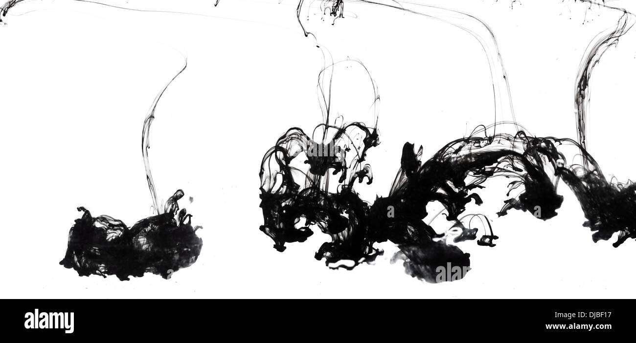 water and black ink lines Stock Photo