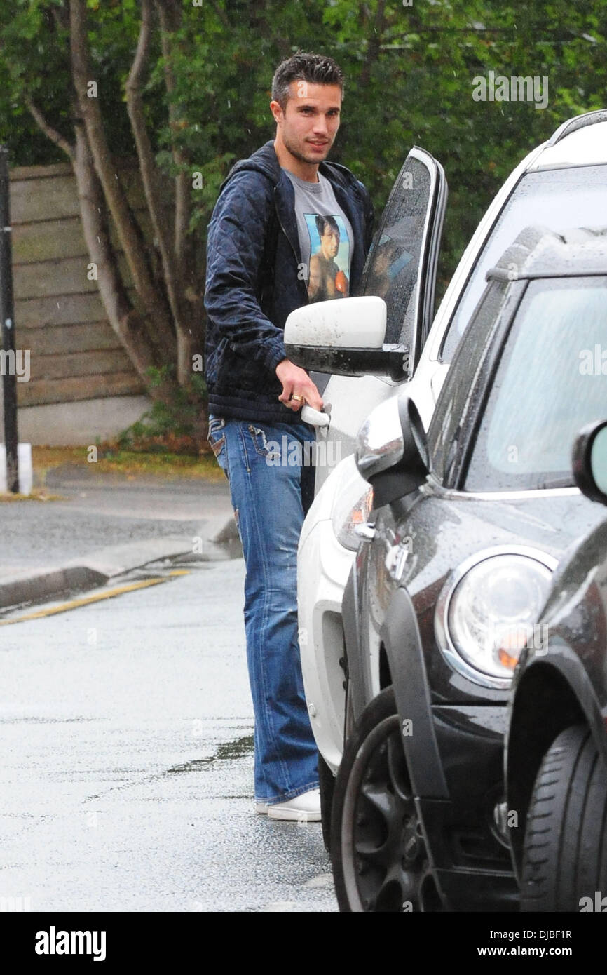 Manchester United footballer Robin van Persie out and about in his new town Manchester, England - 20.09.12 Stock Photo