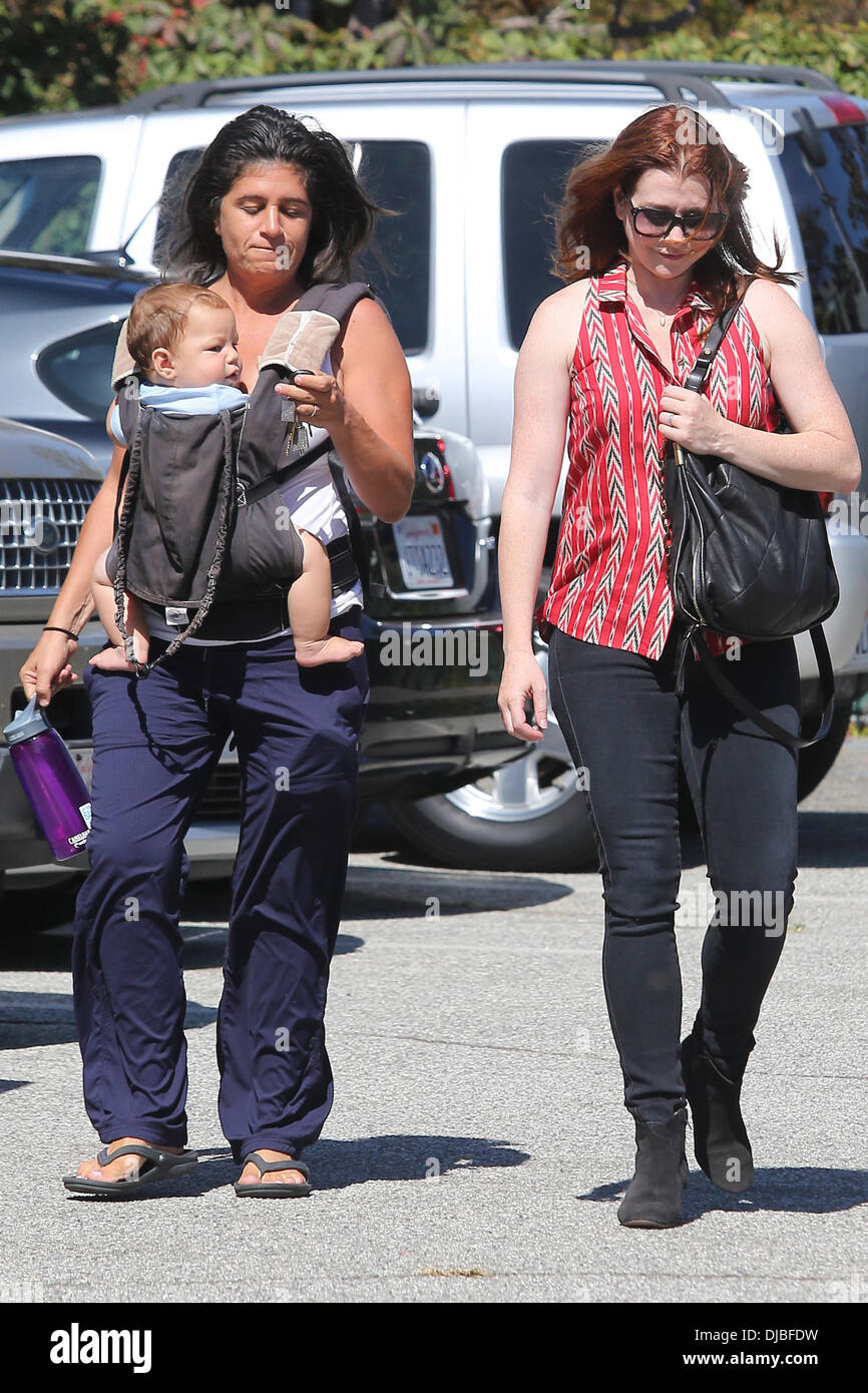 Alyson Hannigan seen out and about in Brentwood Los Angeles, California