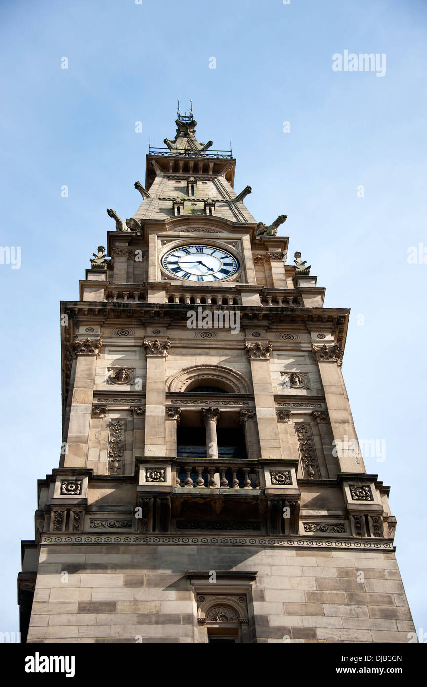 Old Sandstone Clock Tower Victorian England Stock Photo