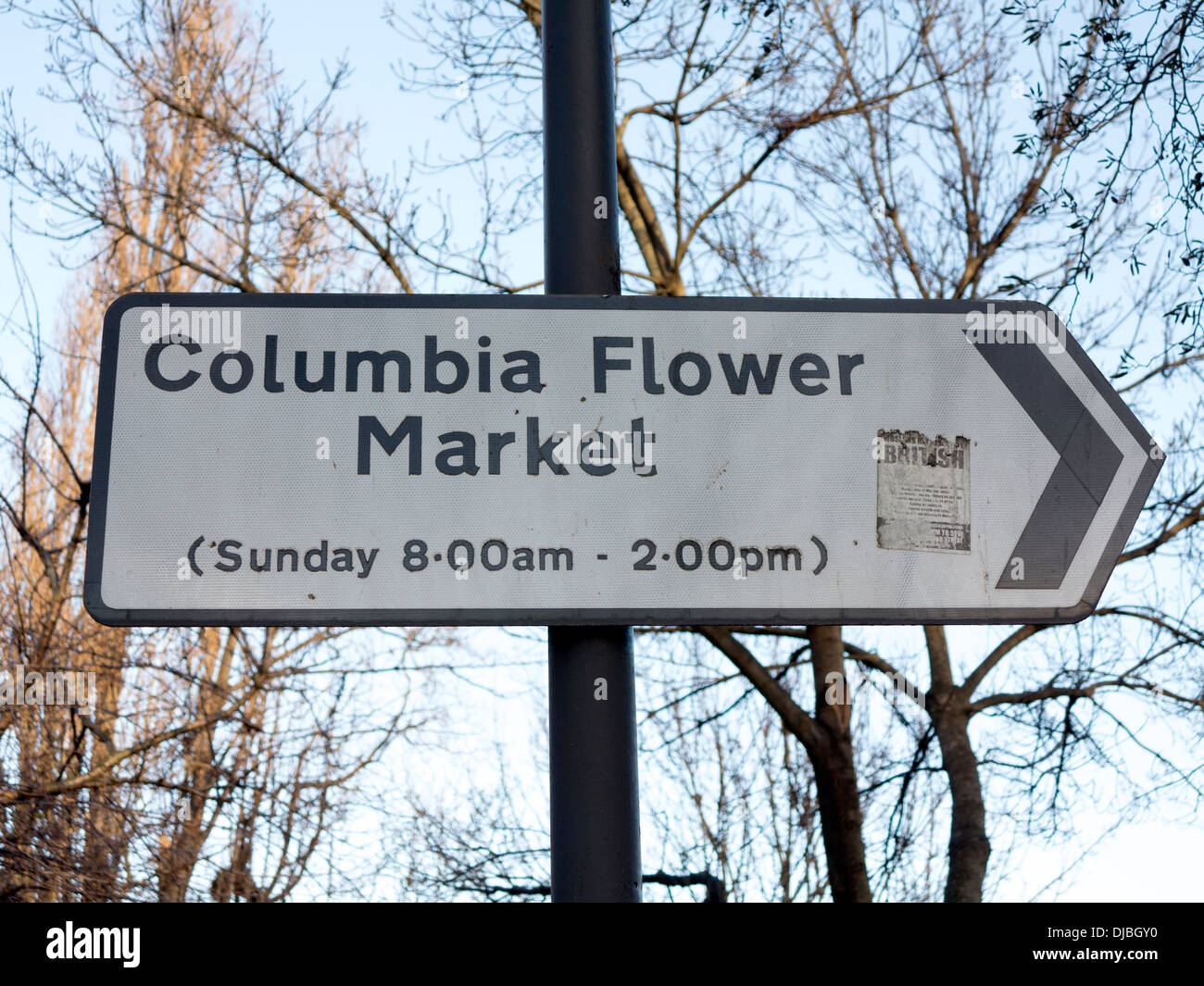 Columbia Flower Market Sign London Tourists Stock Photo