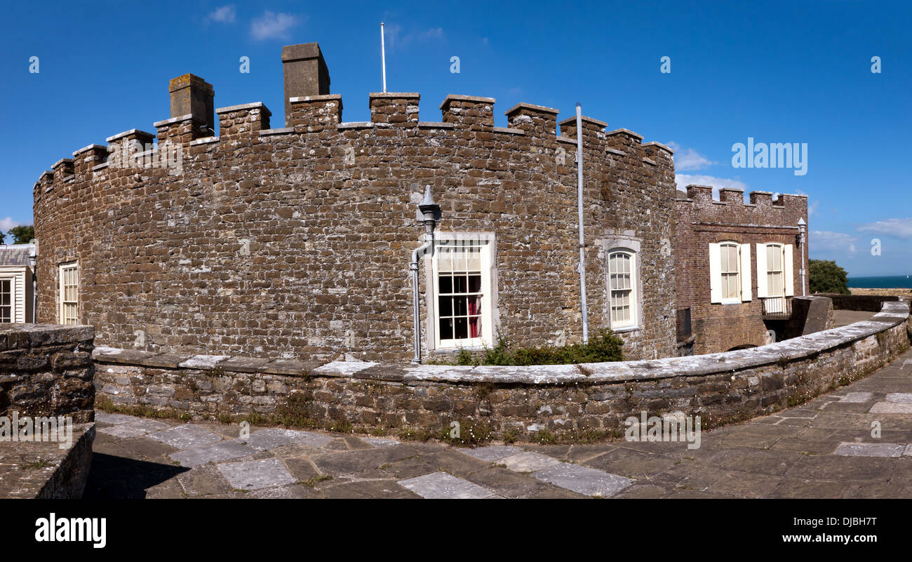 Panoramc, photostiched image of Walmer Castle, Walmer, Deal, Kent. Stock Photo