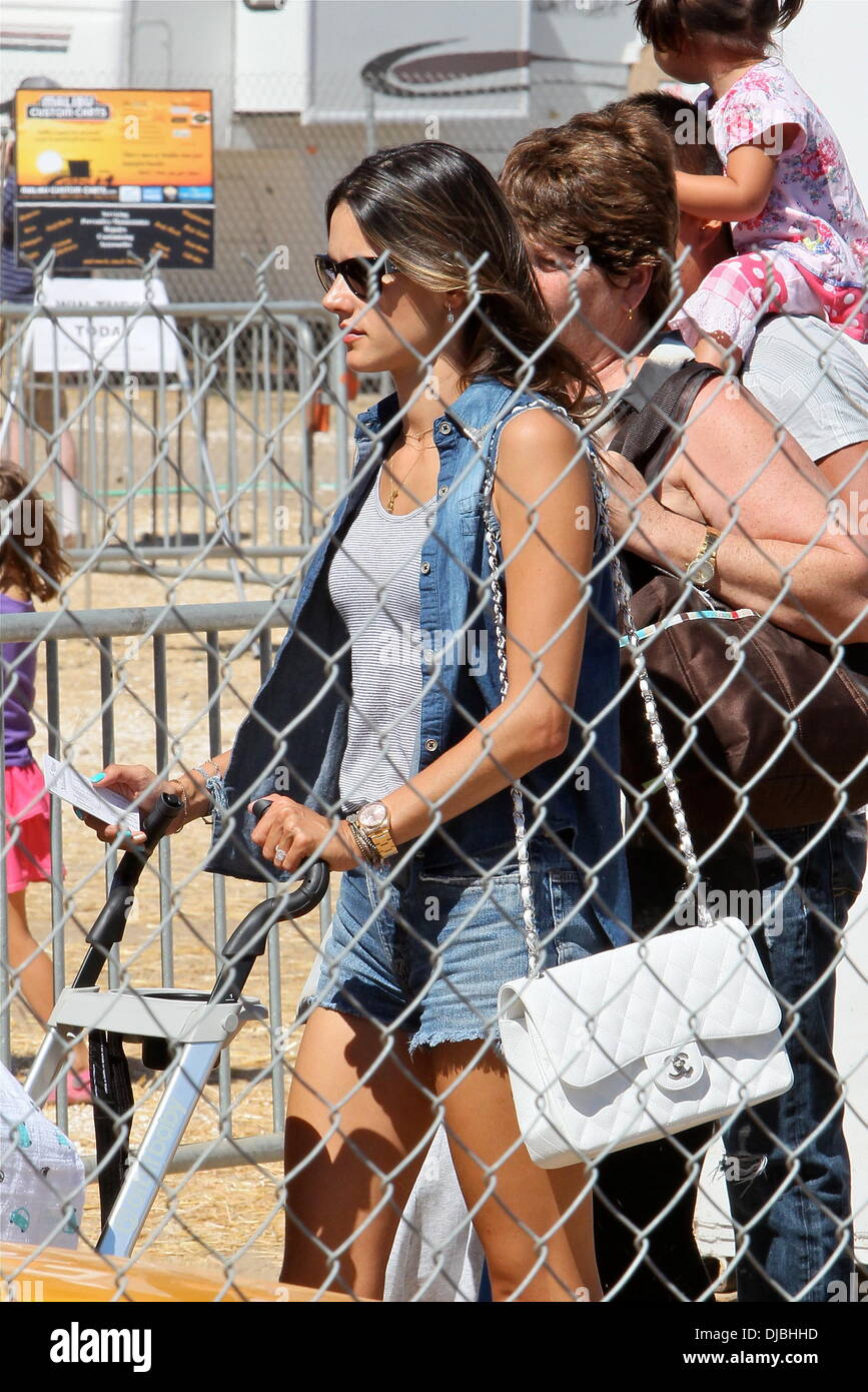 Alessandra Ambrosio Pushes Her Infant Son Noah Phoenix Ambrosio Mazur In His Stroller As She 