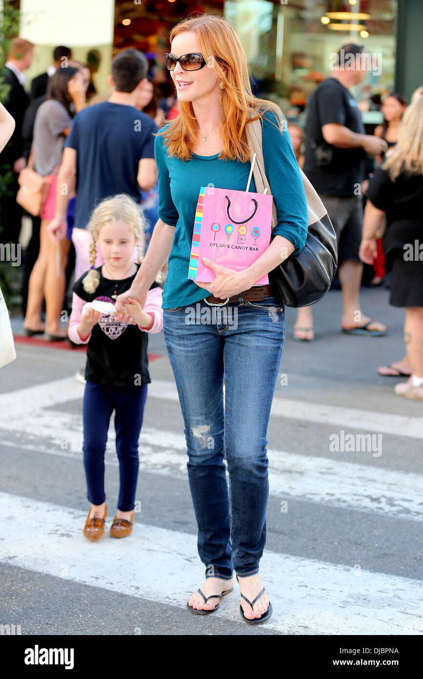 Marcia Cross and her daughter Eden Mahoney Celebrities out and about at The Grove Los Angeles