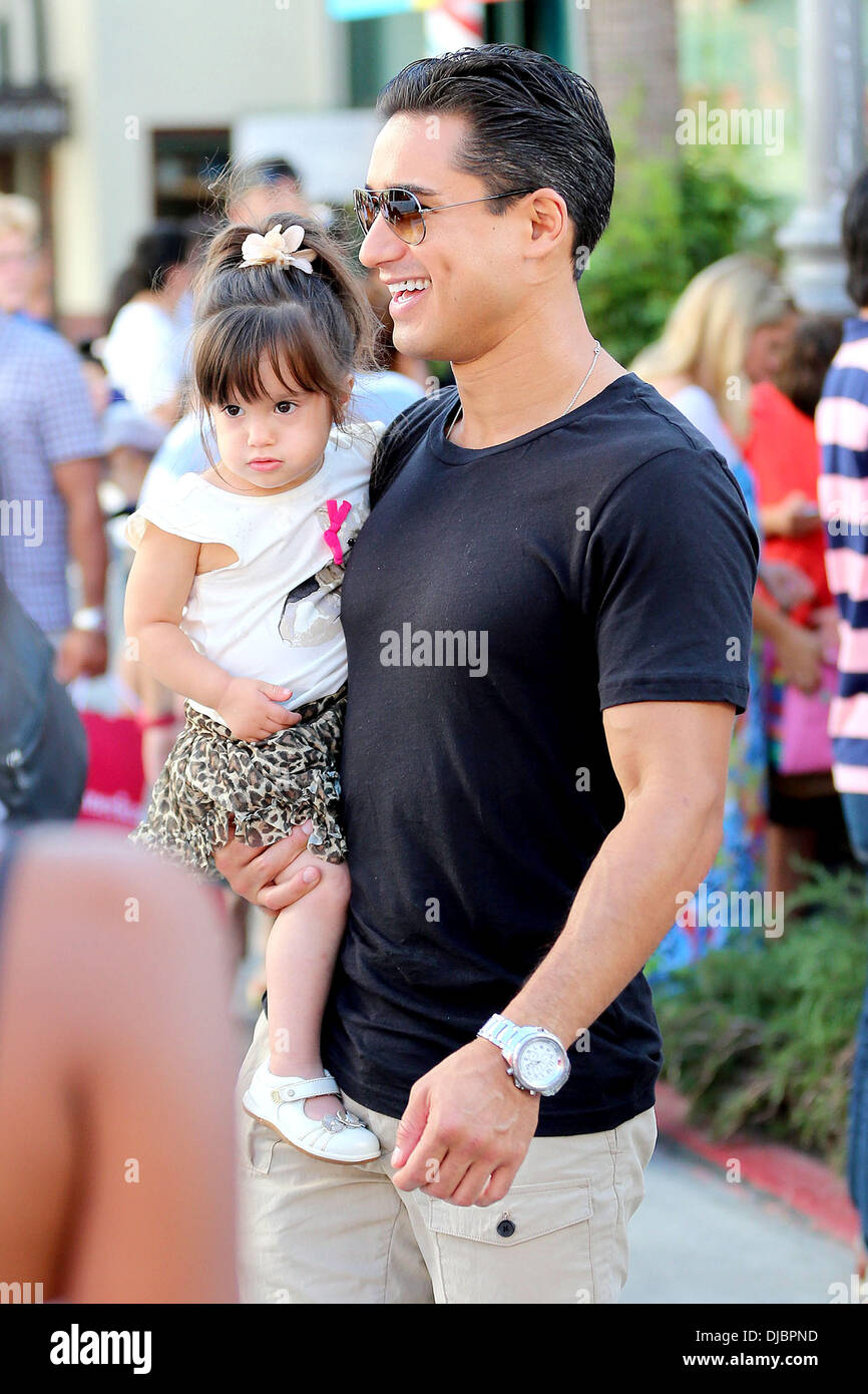 Mario Lopez holding daughter Gia Francesca Lopez Celebrities out and