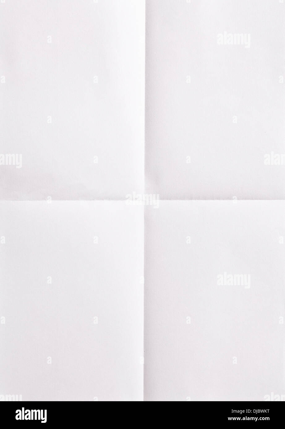 white sheet of paper folded in four Stock Photo Alamy