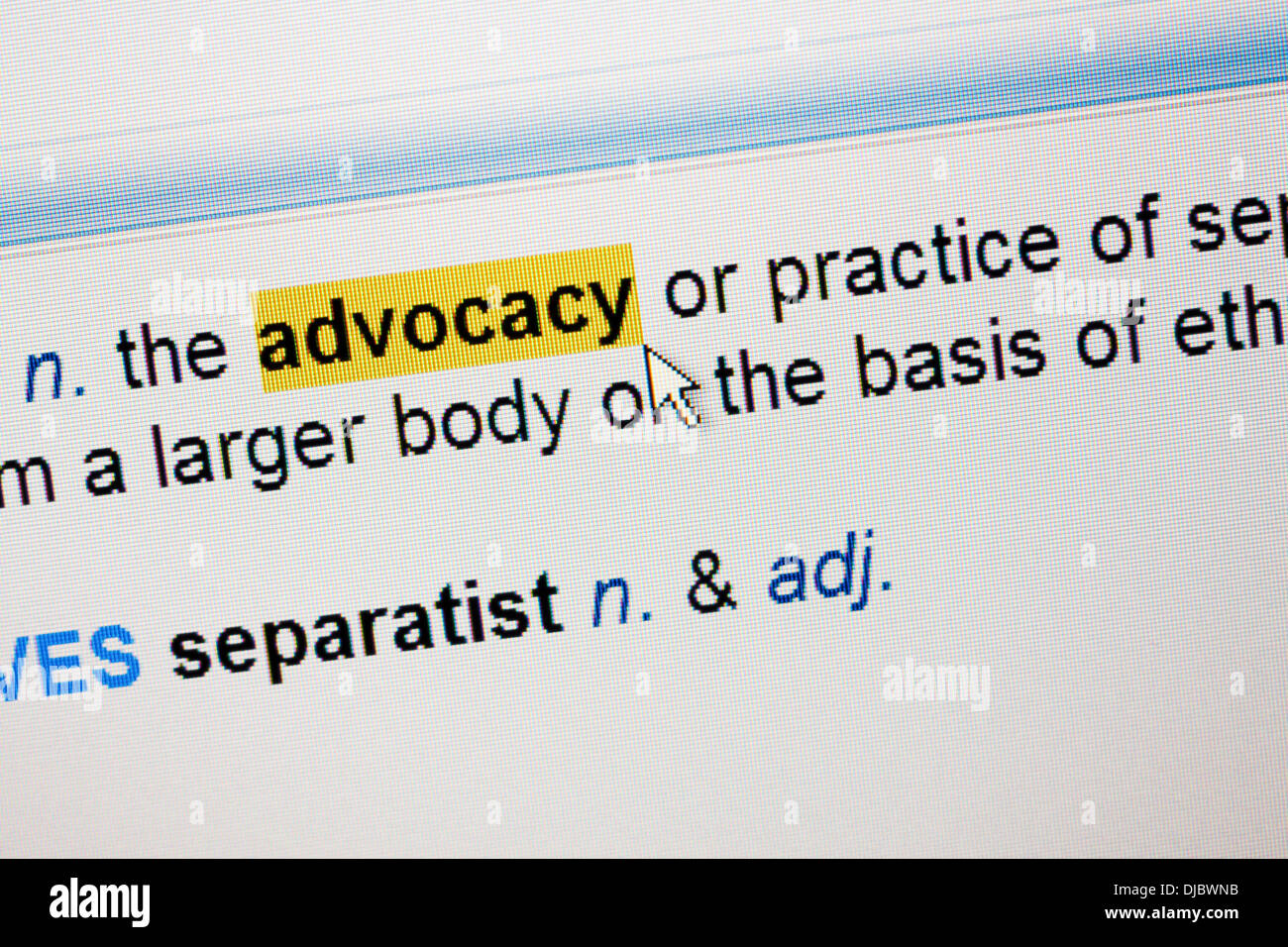 Highlighted word Leadership - definition in a dictionary Stock Photo